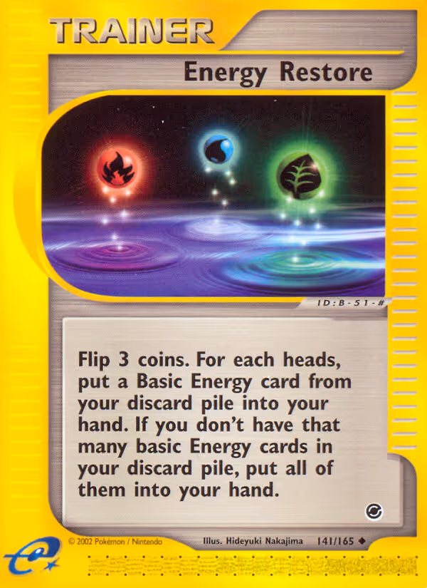 Energy Restore 141/165 Pokemon card