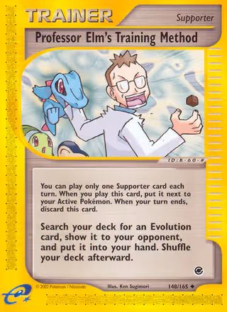 Professor Elm's Training Method 148/165 Pokemon card