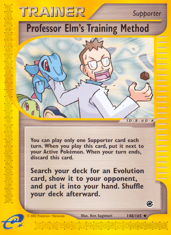 Professor Elm's Training Method 148/165 Pokemon card