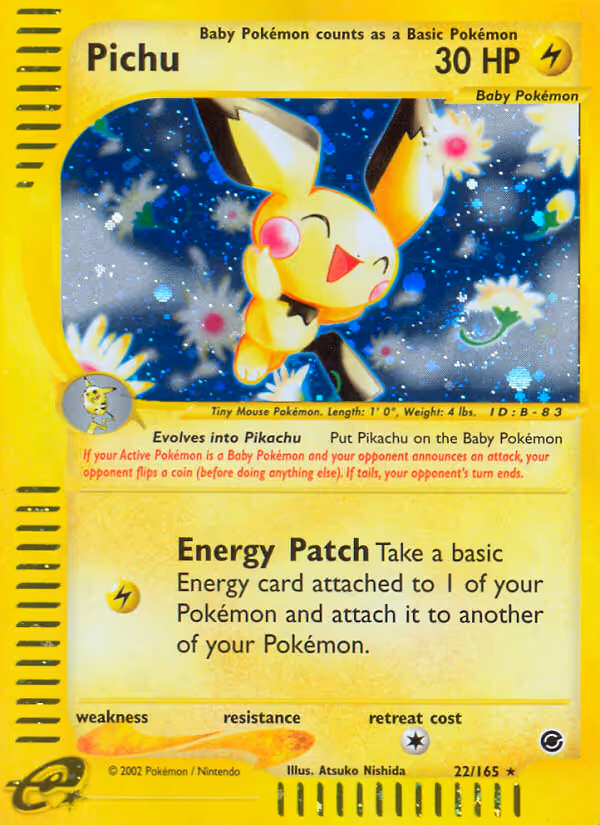 Pichu 22/165 Pokemon card