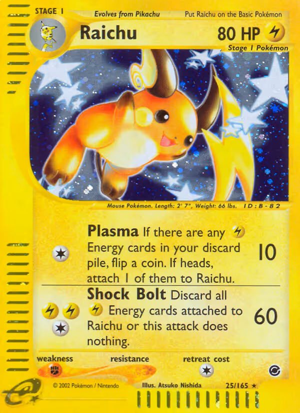 Raichu 25/165 Pokemon card