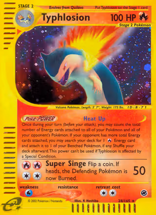 Typhlosion 28/165 Pokemon card
