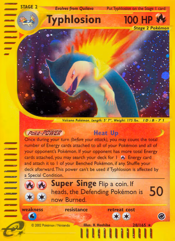 Typhlosion 28/165 Pokemon card