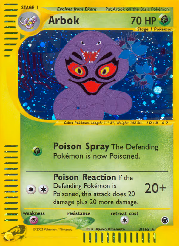 Arbok 3/165 Pokemon card