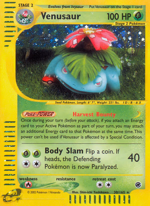 Venusaur 30/165 Pokemon card