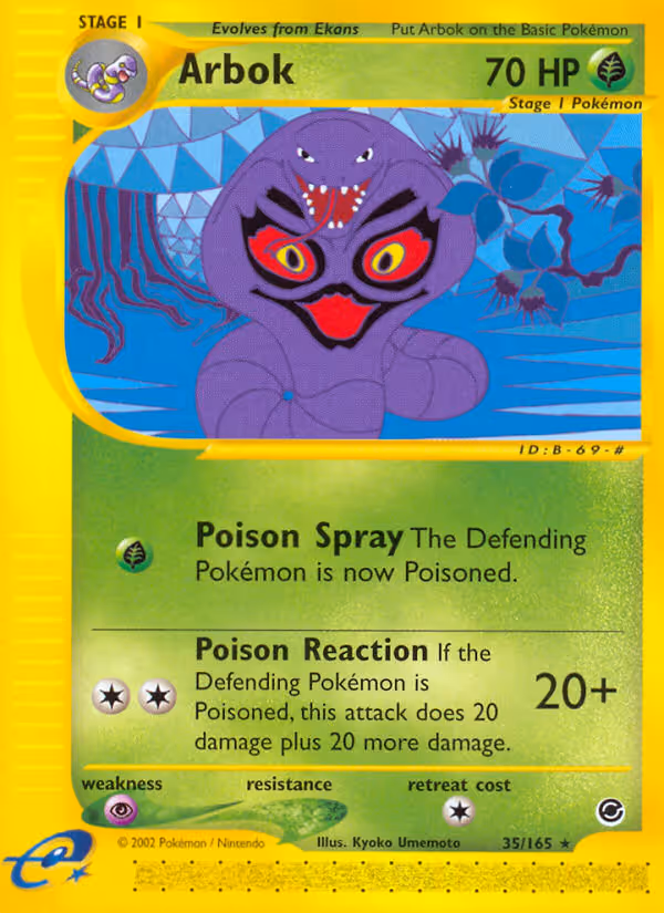 Arbok 35/165 Pokemon card