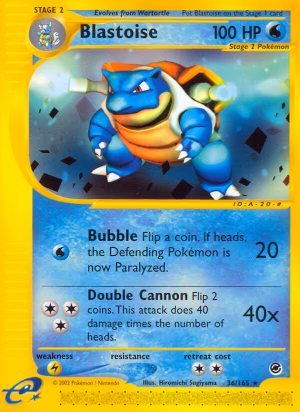 Blastoise 36/165 Pokemon card