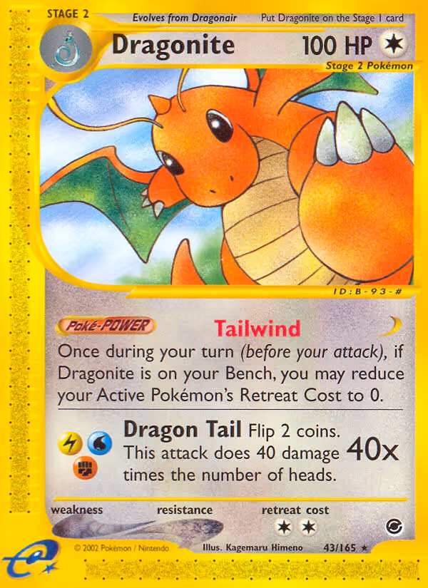 Dragonite 43/165 Pokemon card