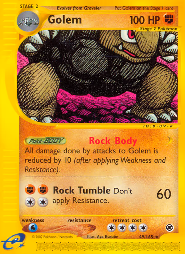 Golem 49/165 Pokemon card