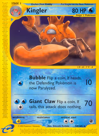 Kingler 50/165 Pokemon card