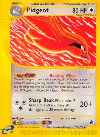 Pidgeot 59/165 Pokemon card