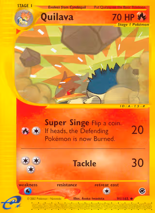 Quilava 91/165 Pokemon card