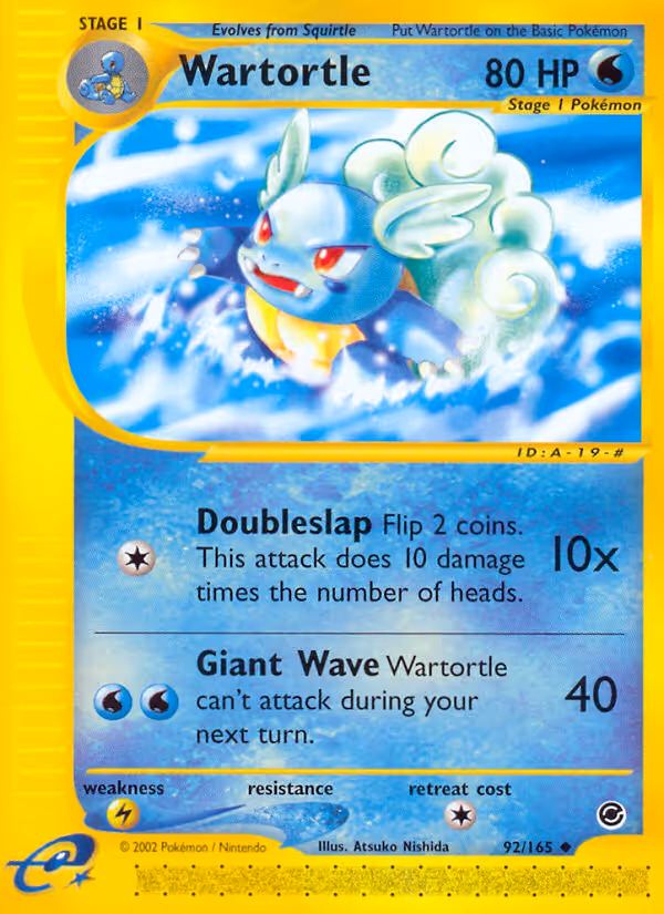 Wartortle 92/165 Pokemon card