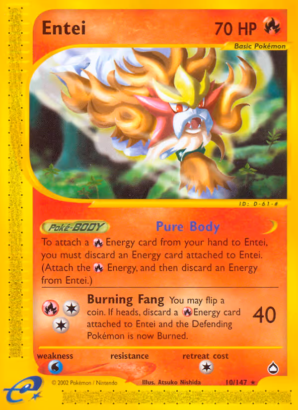 Entei 10/147 Pokemon card