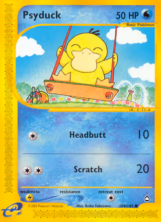 Psyduck 104/147 Pokemon card