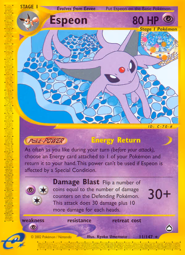 Espeon 11/147 Pokemon card