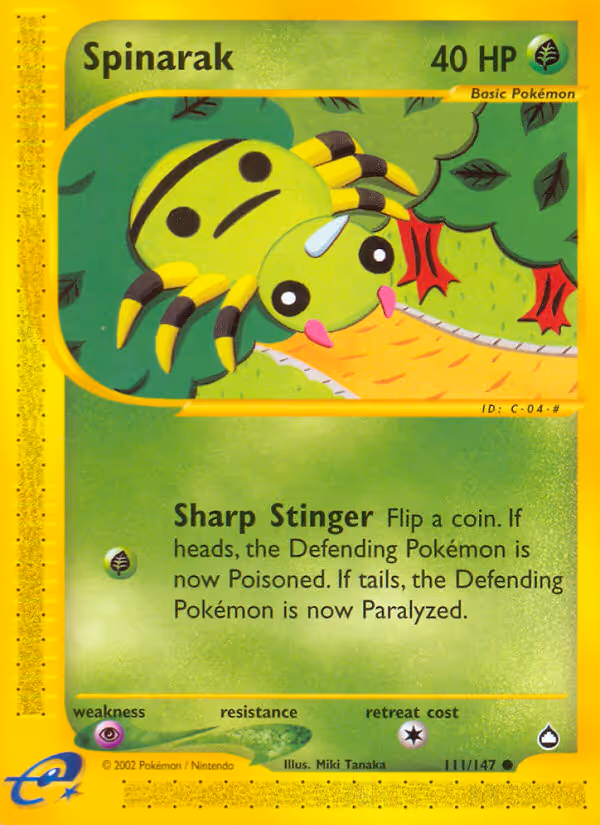 Spinarak 111/147 Pokemon card