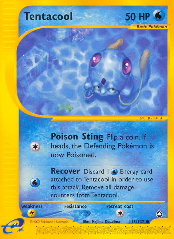 Tentacool 113/147 Pokemon card