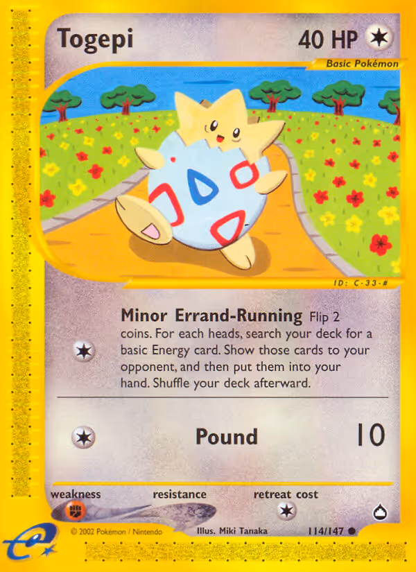 Togepi 114/147 Pokemon card