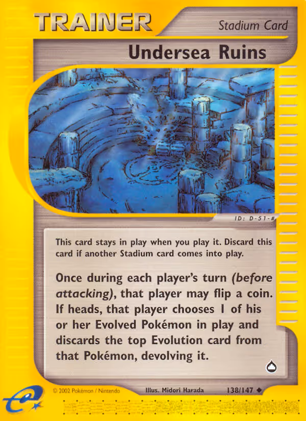Undersea Ruins 138/147 Pokemon card