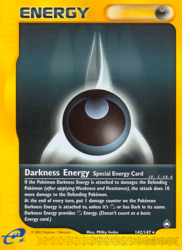 Darkness Energy 142/147 Pokemon card