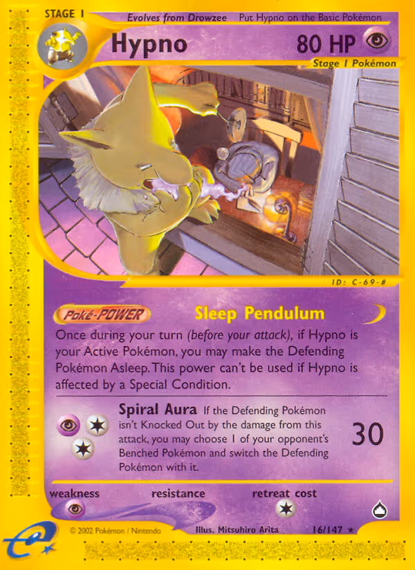 Hypno 16/147 Pokemon card