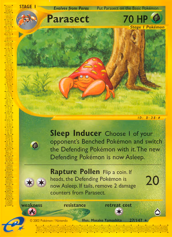 Parasect 27/147 Pokemon card