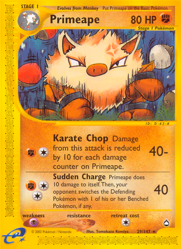 Primeape 29/147 Pokemon card