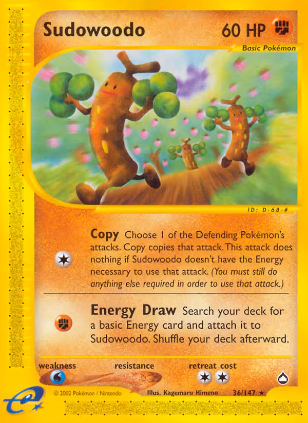Sudowoodo 36/147 Pokemon card