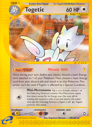 Togetic 39/147 Pokemon card
