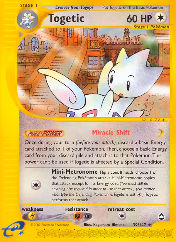 Togetic 39/147 Pokemon card