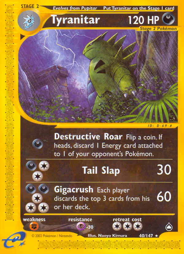 Tyranitar 40/147 Pokemon card