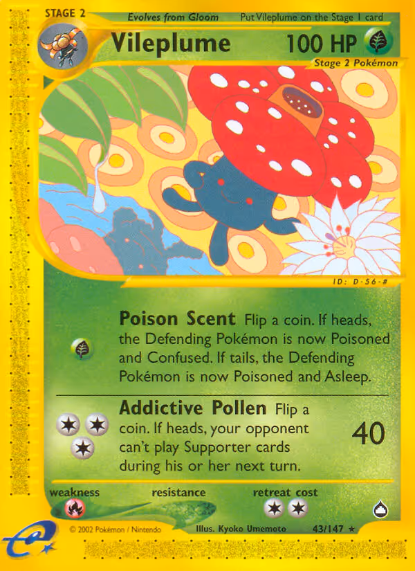 Vileplume 43/147 Pokemon card
