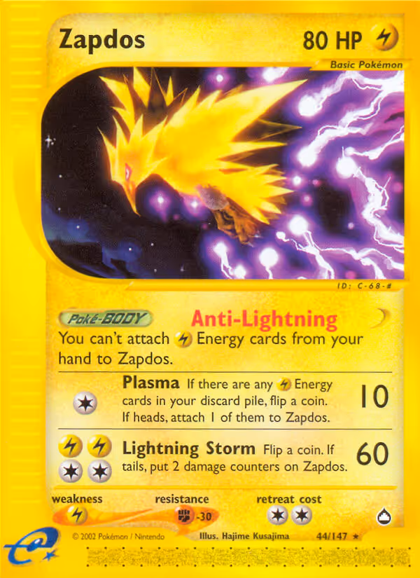 Zapdos 44/147 Pokemon card