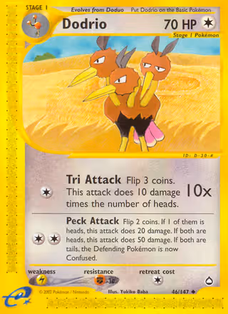 Dodrio 46/147 Pokemon card