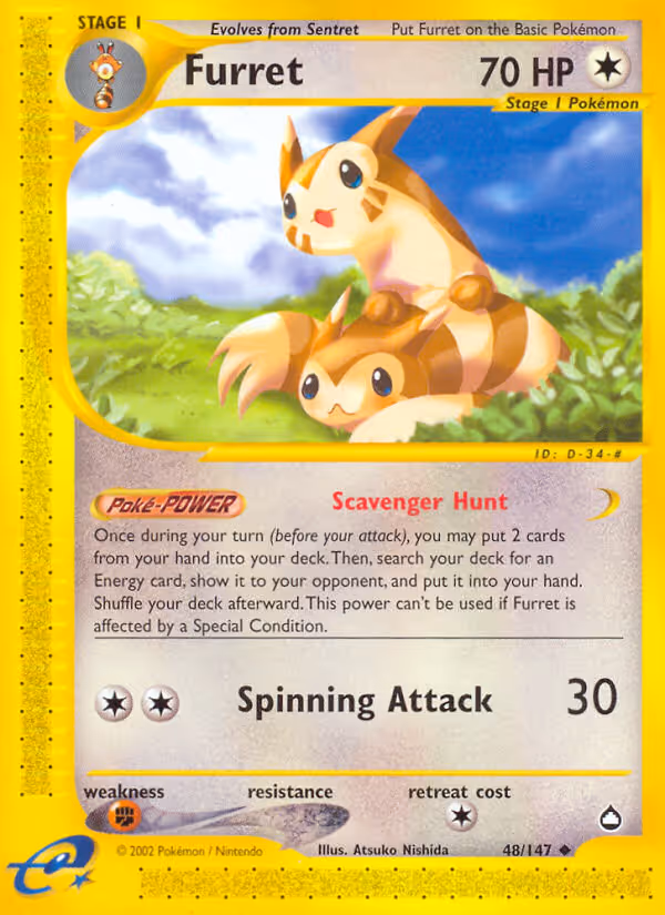 Furret 48/147 Pokemon card