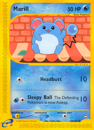 Marill 53/147 Pokemon card