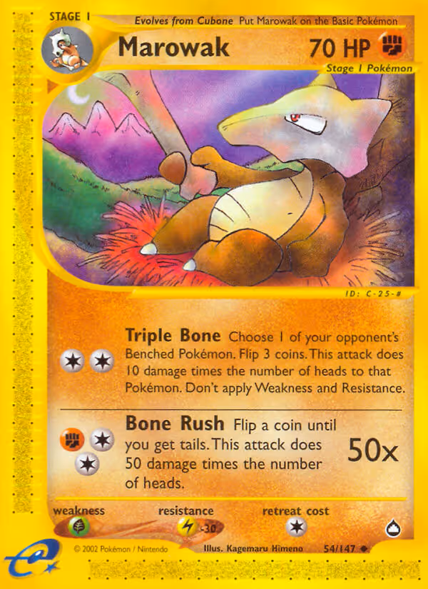 Marowak 54/147 Pokemon card