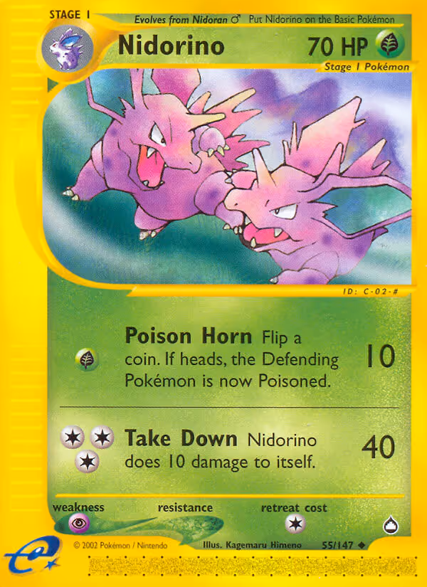 Nidorino 55/147 Pokemon card