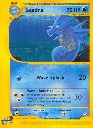 Seadra 58/147 Pokemon card