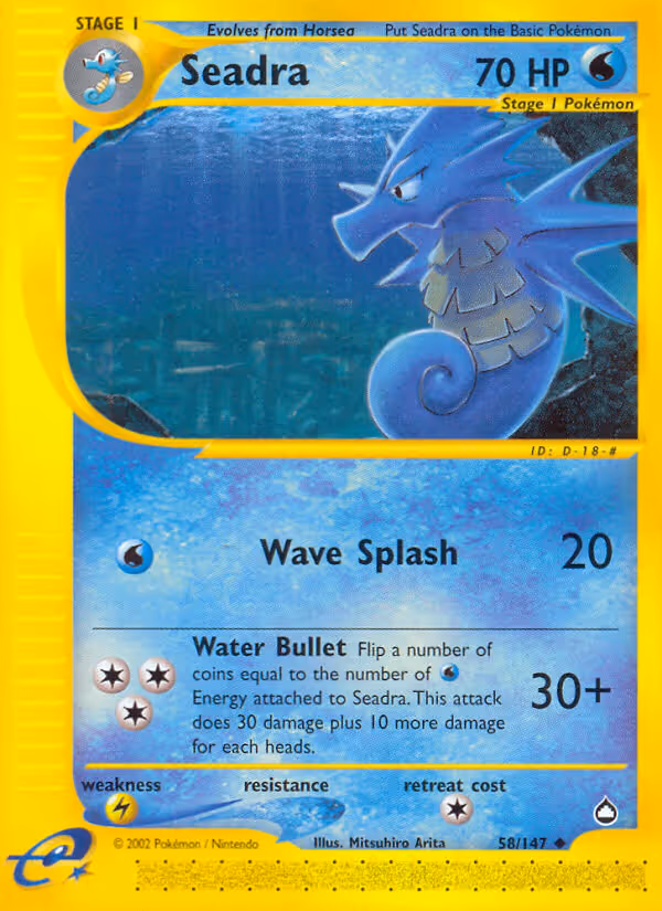 Seadra 58/147 Pokemon card