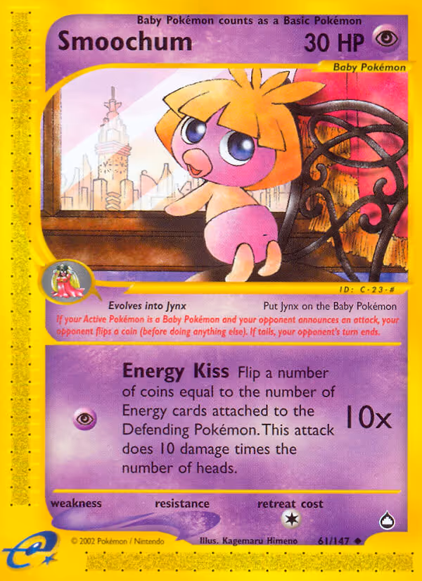 Smoochum 61/147 Pokemon card