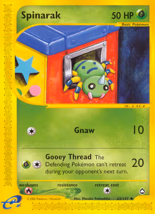 Spinarak 62/147 Pokemon card