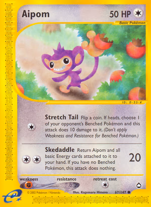 Aipom 67/147 Pokemon card