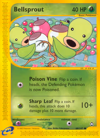 Bellsprout 68/147 Pokemon card
