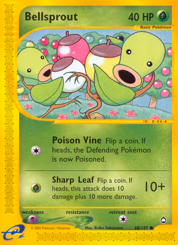 Bellsprout 68/147 Pokemon card