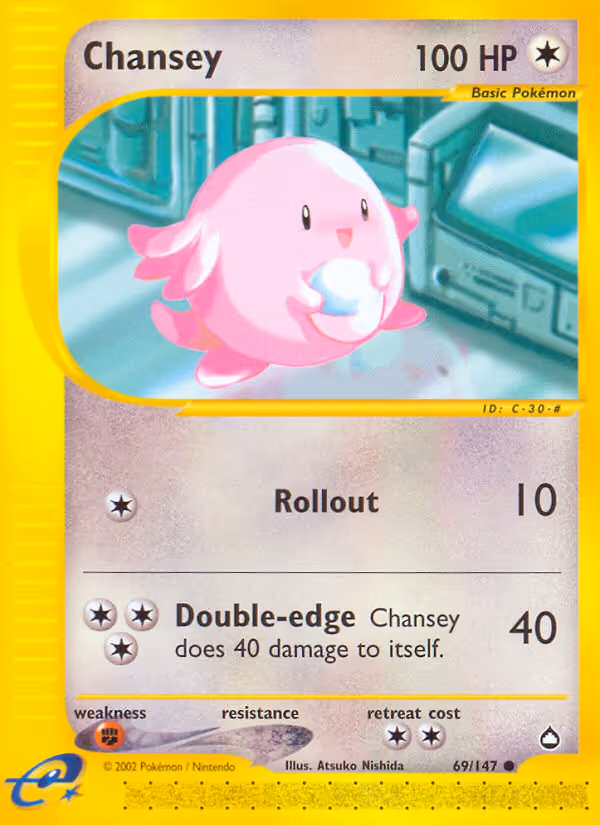 Chansey 69/147 Pokemon card