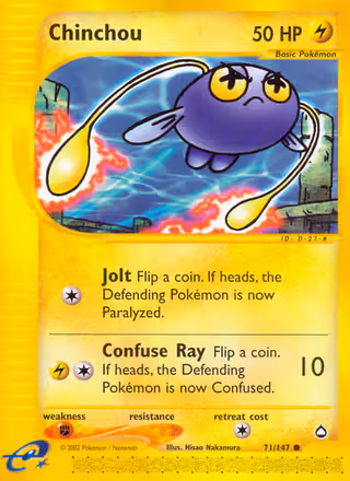 Chinchou 71/147 Pokemon card