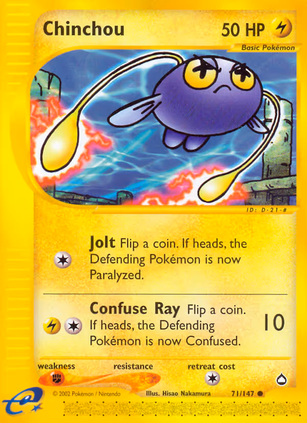 Chinchou 71/147 Pokemon card