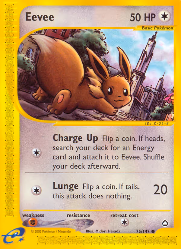 Eevee 75/147 Pokemon card